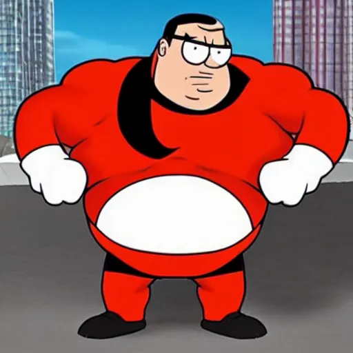 Prompt: peter griffin as mr. incredible