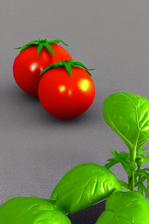 Prompt: 3D Render of a Mutant Tomato Plant