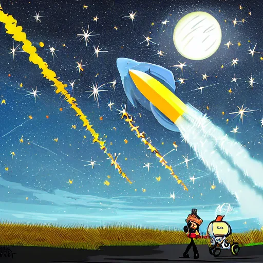 Image similar to rocket launch, digital art