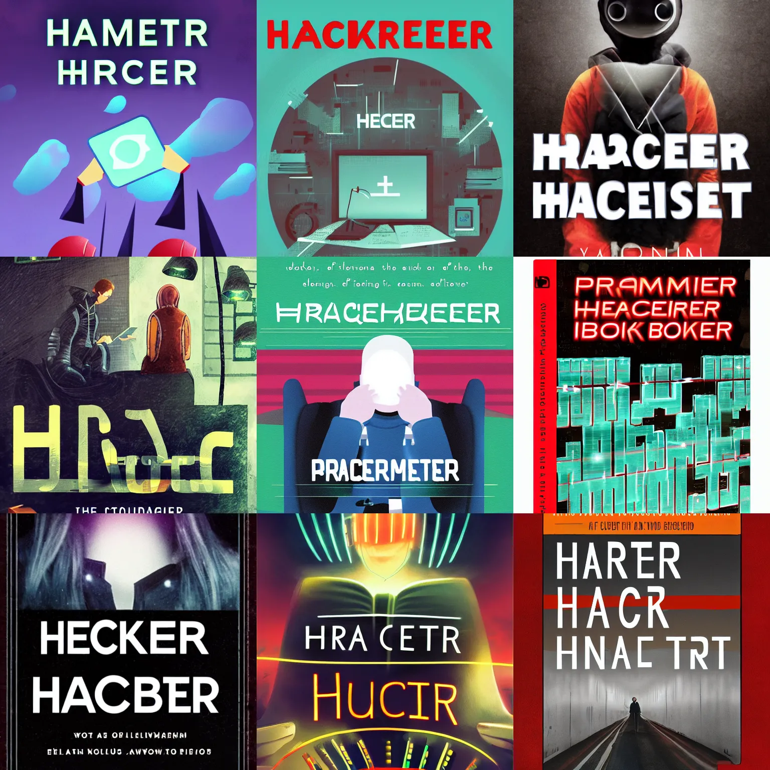 Prompt: prompt hacker, book cover