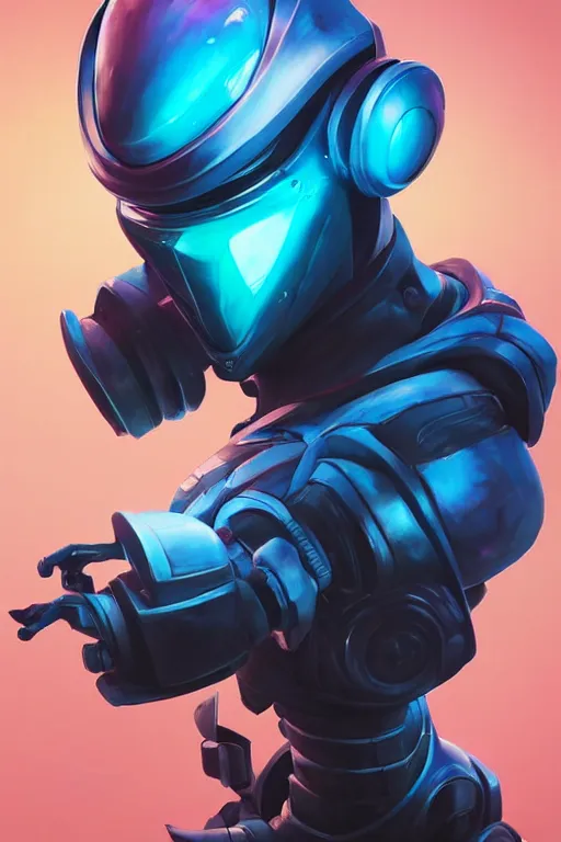 Image similar to epic mask helmet robot ninja portrait stylized as fornite style game design fanart by concept artist gervasio canda, behance hd by jesper ejsing, by rhads, makoto shinkai and lois van baarle, ilya kuvshinov, rossdraws global illumination radiating a glowing aura global illumination ray tracing hdr render in unreal engine 5