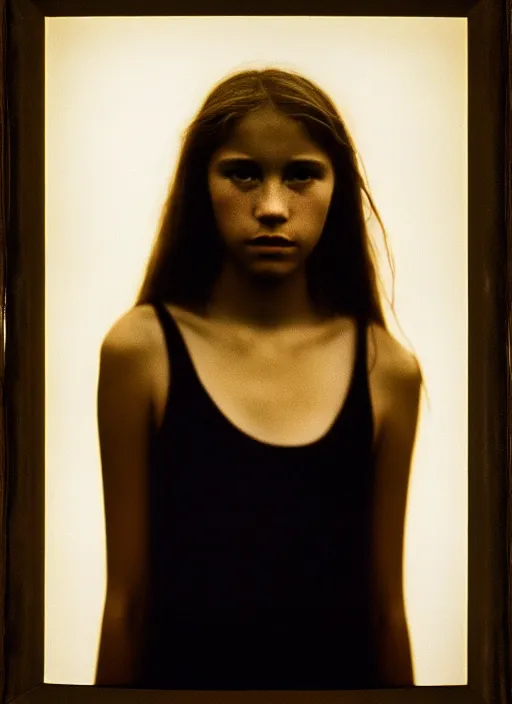 Prompt: a portrait of a pretty young lady by bill henson