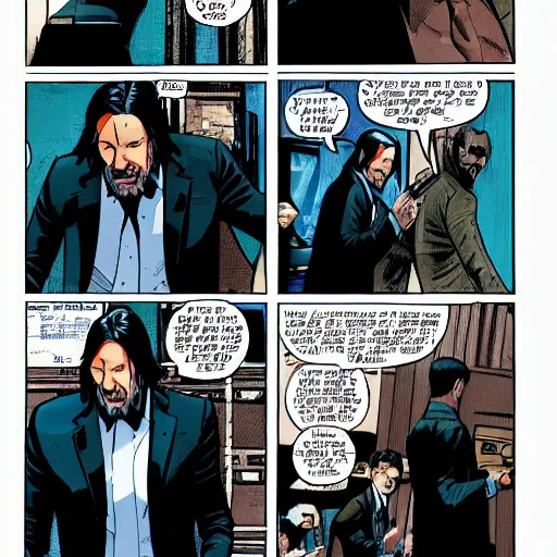 Image similar to john wick in a comic book