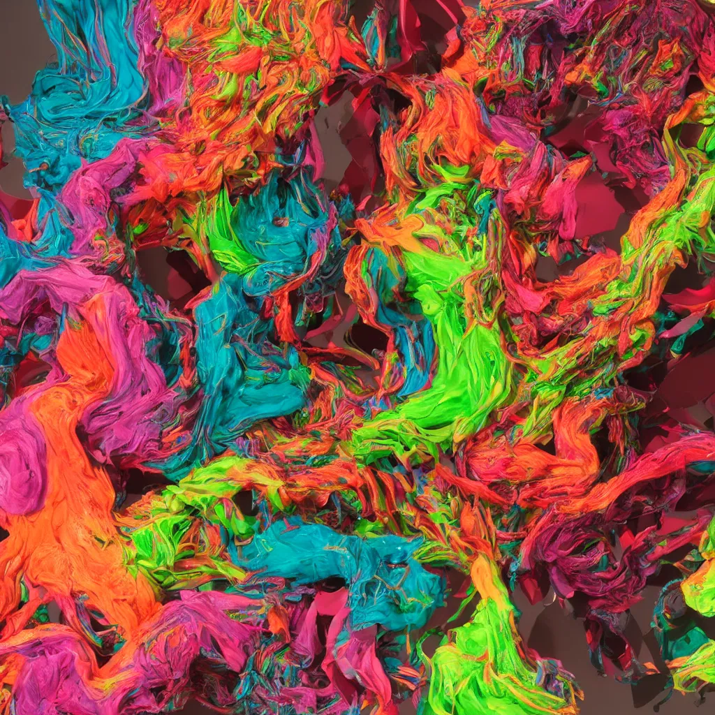 Image similar to painful pleasures by lynda benglis, octane render, colorful, 4 k, 8 k