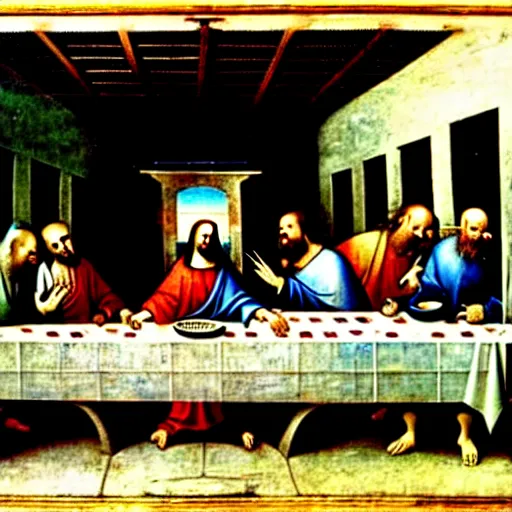 Image similar to The Last Supper painting by Hieronymus Bosch