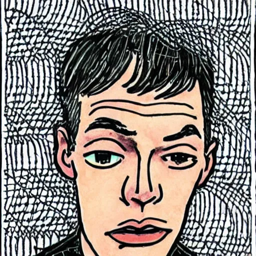 Prompt: pete davidson by art spiegelman, drawing,