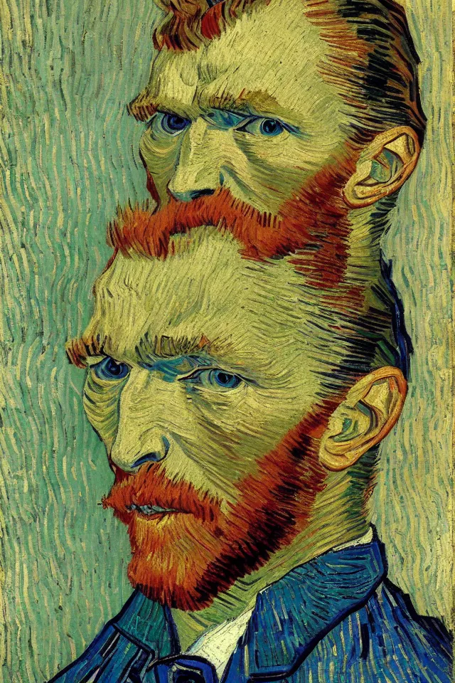 Image similar to vincent van gogh winking and smiling self - portrait