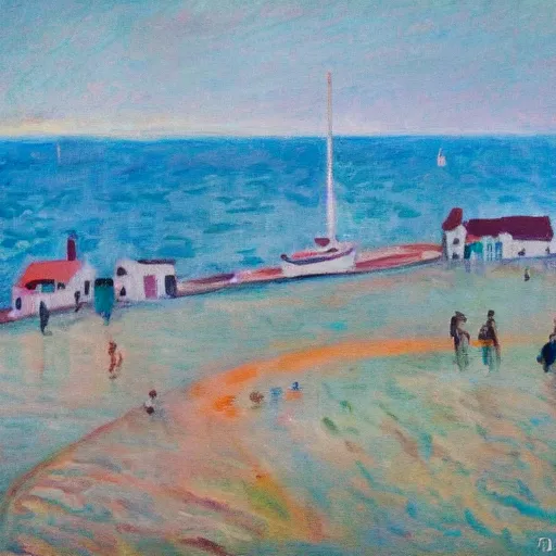 Image similar to a fauvist painting of the danish seaside