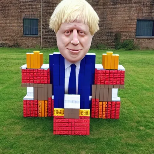 Image similar to boris johnson made out of blocks