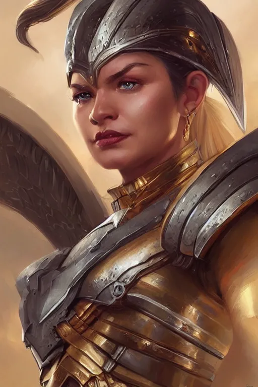 Image similar to amazon valkyrie athena, d & d, fantasy, portrait, highly detailed, headshot, digital painting, trending on artstation, concept art, sharp focus, illustration, art by artgerm and greg rutkowski and magali villeneuve