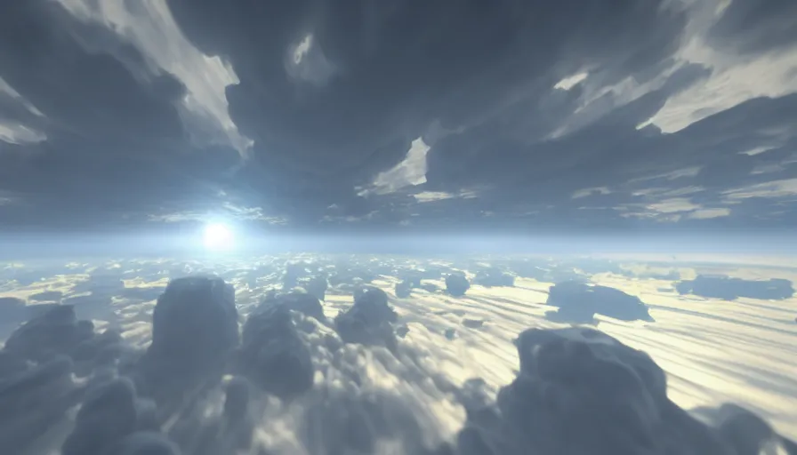 Image similar to Voxel!! Rendering of Volumetric Cloud, High Quality, Hyperrealistic Rendering, Octane, Redshift, Smooth Gradients