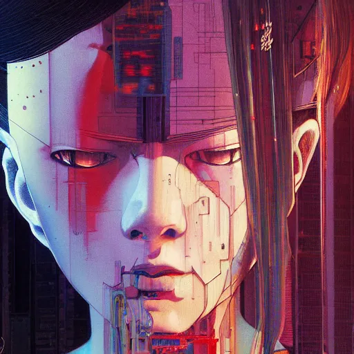 Image similar to citizen portrait soft light painted by james jean and katsuhiro otomo and chad little and erik jones, inspired by ghost in the shell, smooth face feature, intricate oil painting, high detail illustration, sharp high detail, manga and anime 1 9 9 9