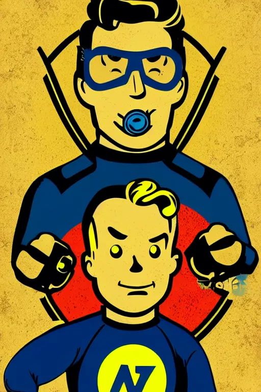 Image similar to fallout 7 6 retro futurist illustration art by butcher billy, sticker, colorful, illustration, highly detailed, simple, smooth and clean vector curves, no jagged lines, vector art, smooth andy warhol style