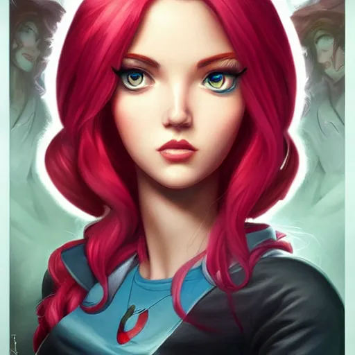 Image similar to lofi katarina from league of legends portrait, Pixar style, by Tristan Eaton Stanley Artgerm and Tom Bagshaw.