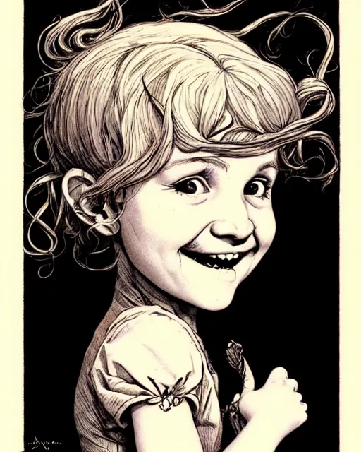 Image similar to cute smiling girl portrait by by Aaron Horkey, Abigail Larson, Adam Paquette, Adam Varga, Adolph Menzel