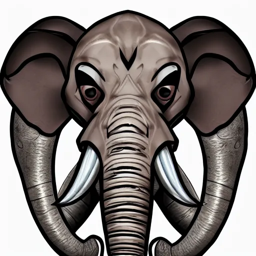 Prompt: elephant skull character art, pathfinder digital