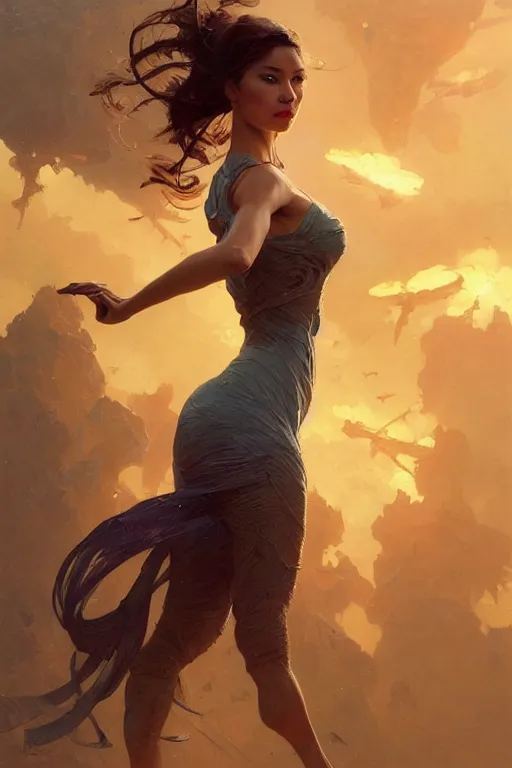 Image similar to 👩🏽‍🦳 profile picture by Greg Rutkowski, dynamic pose, intricate, futuristic, fantasy, elegant, by Stanley Artgerm Lau, greg rutkowski, thomas kindkade, alphonse mucha, loish, norman Rockwell,