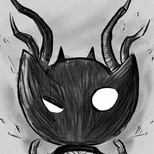 Image similar to a car drawn in the style of Hollow Knight