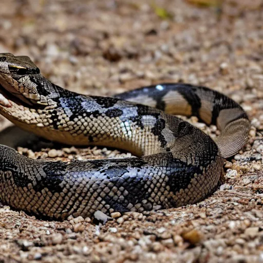 Prompt: a snake rearing its head