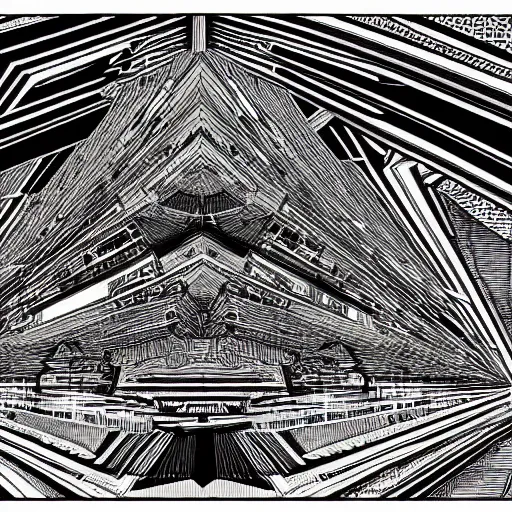 Prompt: Technical drawing of abandoned graffiti architecture fused with color glitch fused with geo strata chart fused with broken floor plans, highly detailed , black and white color scheme, fine lines and graphite, stanley donwood,