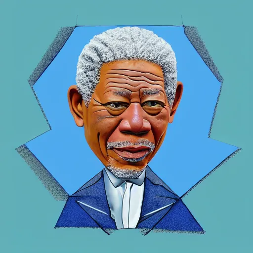 Image similar to cubism Morgan freeman