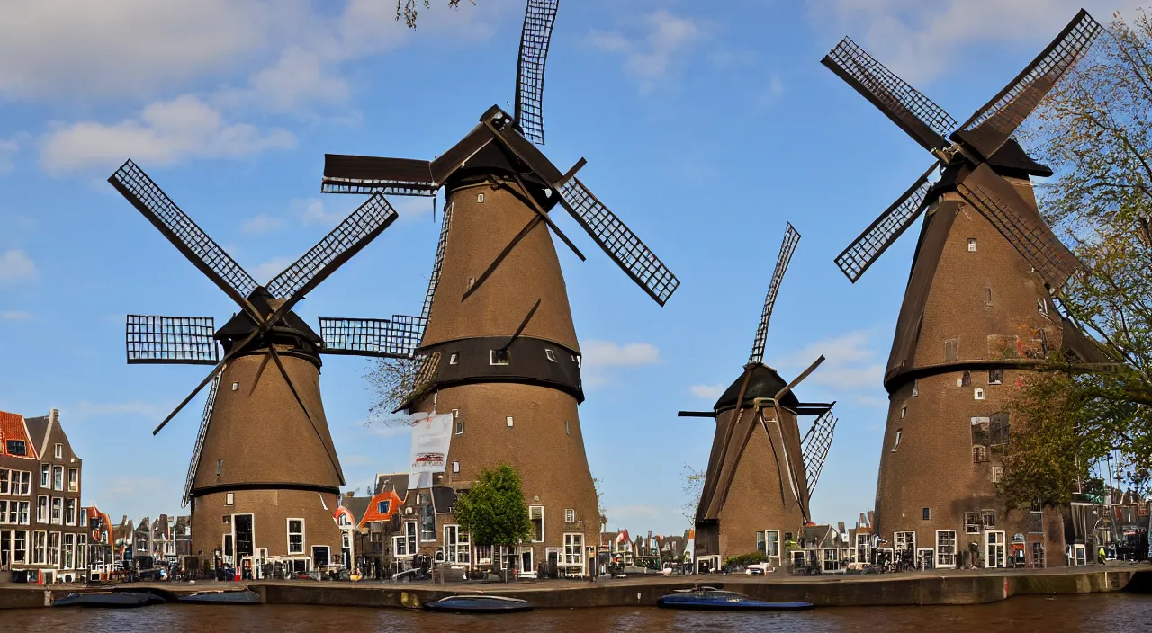 Image similar to a windmill in old amsterdam