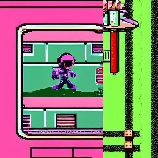 Image similar to quentin tarantino in the video game commander keen