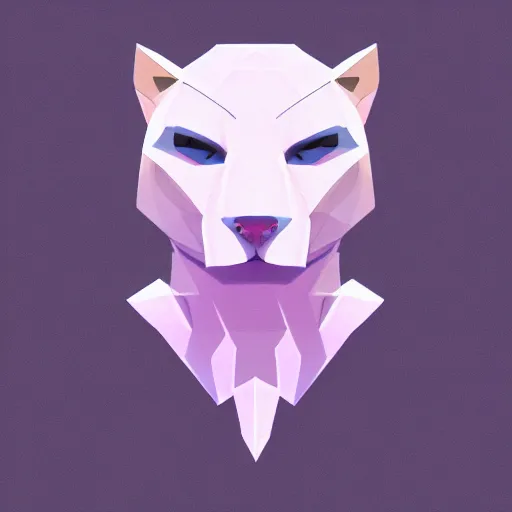 Image similar to aesthetic albino panther fursona portrait, commission of a anthropomorphic lion on fire, fursona wearing stylish clothes, winter armosphere, pastel simple art, low poly