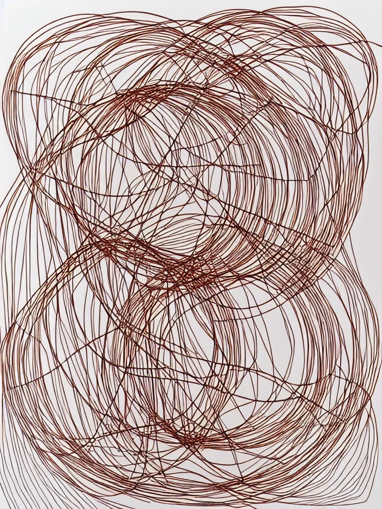 Image similar to copper wire art portrait, minimal and elegant, inspired by single line drawings from gejza schiller, the bauhaus, henri matisse.