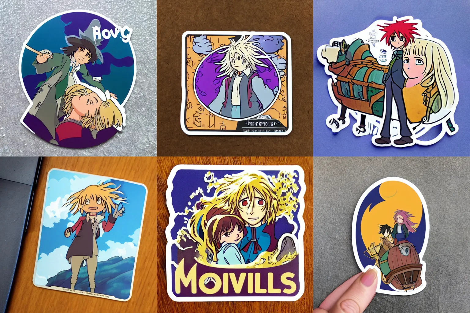 Prompt: howl's moving castle sticker