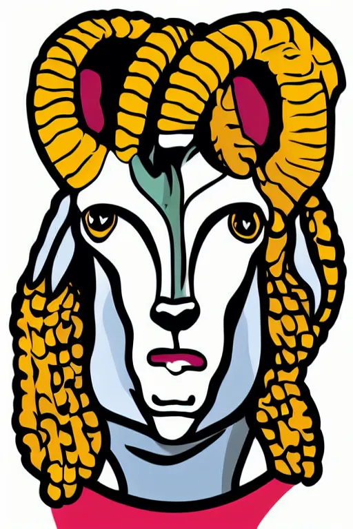 Image similar to Portrait of a goat that is a drug dealer, sticker, andromorphic, colorful, illustration, highly detailed, simple, smooth and clean vector curves, no jagged lines, vector art, smooth