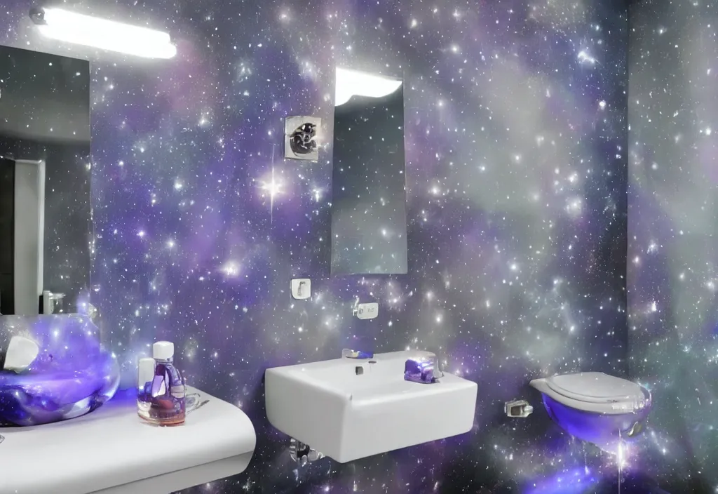 Prompt: a galactic toilette