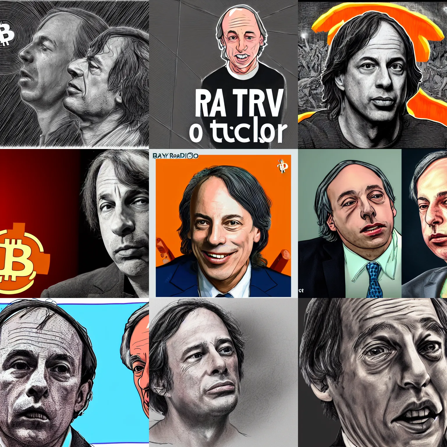 Prompt: ray dalio confused, suffering in hell, for lying about bitcoin. hyperdetailed. trending on art station.