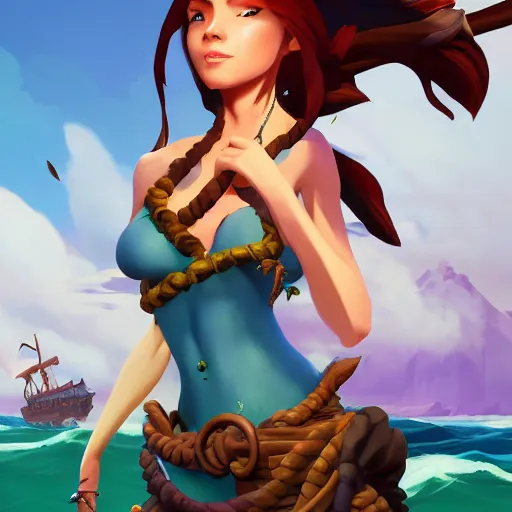 Image similar to jack the pirate mermaid on sea of thieves game avatar hero, behance hd by jesper ejsing, by rhads, makoto shinkai and lois van baarle, ilya kuvshinov, rossdraws global illumination, illustration, art by ilya kuvshinov and gustav klimt