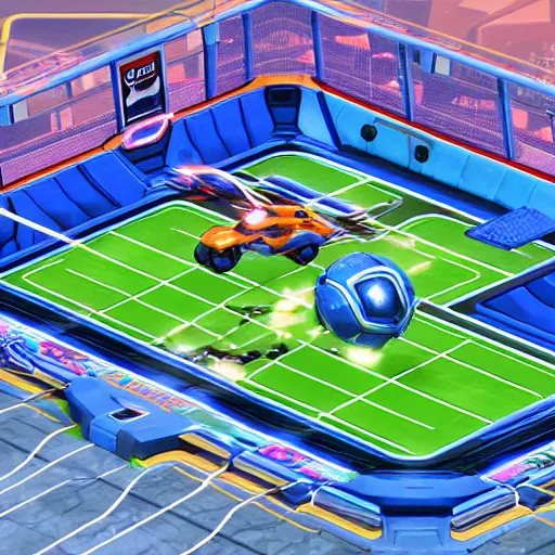 Image similar to futuristic arena isometric style by rocket league