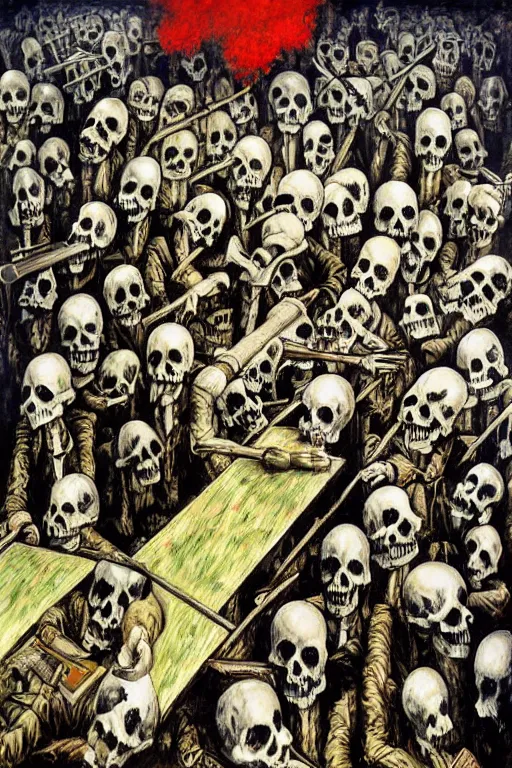 Prompt: death row, highly detailed painting by otto dix