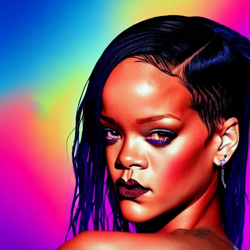 Image similar to album cover of Rihanna's next album, unique, creative, 4k, gorgeous!! colorful