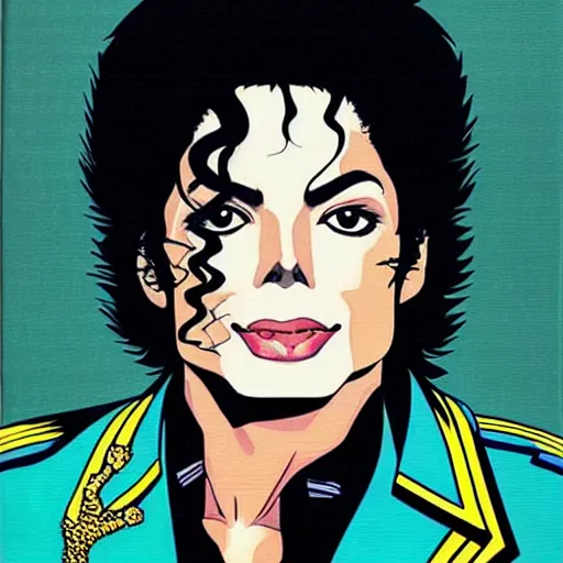 Image similar to a portrait of Michael Jackson in a scenic environment by Hirohiko Araki, JoJos bizarre adventure cover art, hyperdetailed