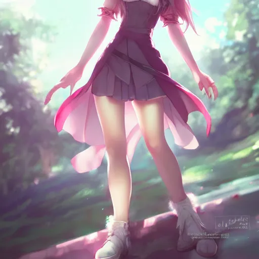 Image similar to alternate outfit of aerith gainsborough by WLOP, rossdraws, Logan Cure, Mingchen Shen, BangkuART, sakimichan, yan gisuka, JeonSeok Lee, zeronis, Chengwei Pan on artstation