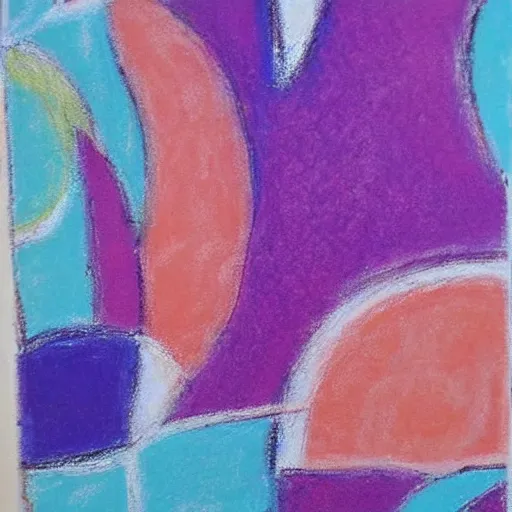 Image similar to abstract oil pastel painting, blues, pinks,whites