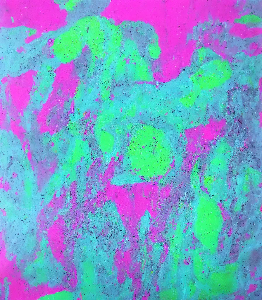 Image similar to driping dry oil paint, molten plastic, lime green, pink gray, gray blue, realistic, 8 k