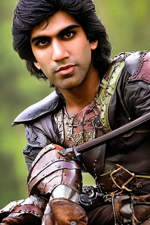 Image similar to intricate color photo of rishi sunak as robin of sherwood