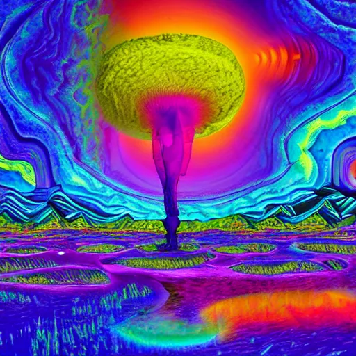 Image similar to psychedelic alien landscape