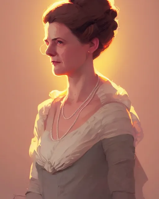 Prompt: hyper - realistic portrait of dolores abernathy as a jane austen character by atey ghailan, by greg rutkowski, by greg tocchini, by james gilleard, by joe fenton, by kaethe butcher, dynamic lighting, gradient light yellow, brown, blonde cream and white color scheme, grunge aesthetic