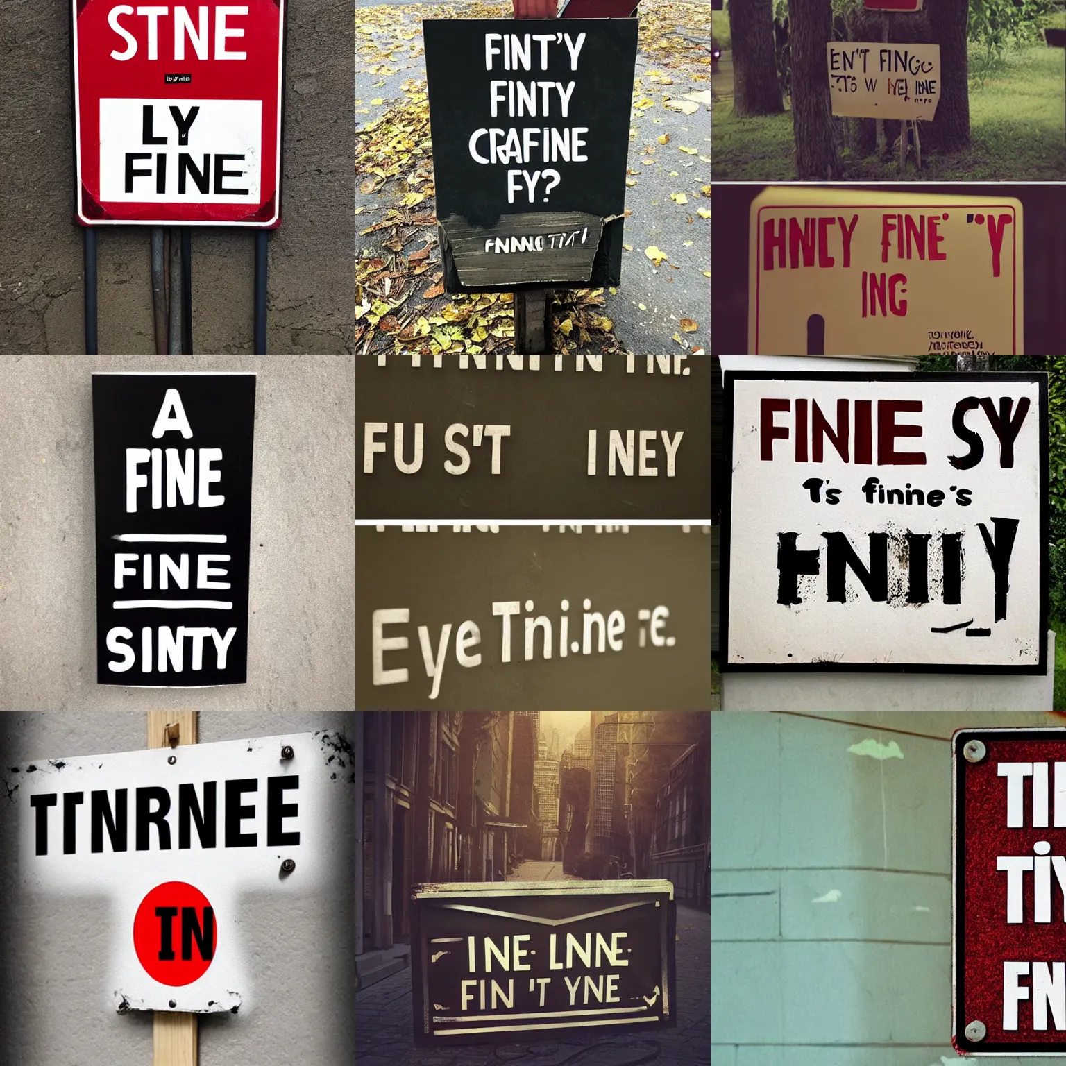 Prompt: a sign with a text: 'It's fine', highly detailed, carefully drawn, meme, artstation, artstationHQ, artstationHD, behance