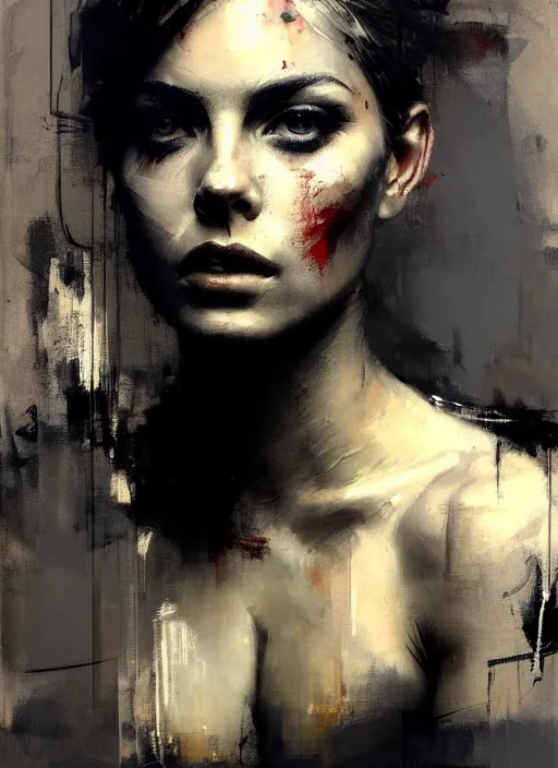 Image similar to painting of a gorgeous young woman in the style of Guy Denning, realistic, sharp focus, 8k high definition, insanely detailed, intricate, elegant, art by Guy Denning and Jeremy Mann