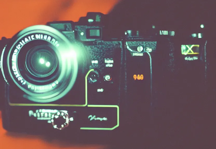 Prompt: a ultra realistic hyper realistic underexposed fujifilm 800 photograph intricate device for neon injection