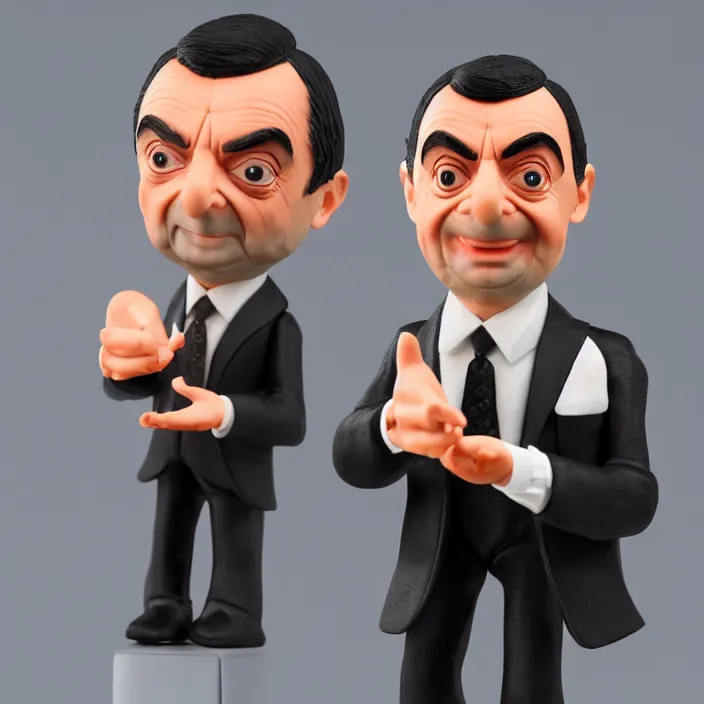 Image similar to a detailed figure of mr bean, first 4 figures, detailed product photo