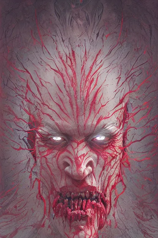 Image similar to Spirit of rage, face distorted by anger, red, disco elysium, highly detailed, digital painting, artstation, concept art, smooth, sharp focus, illustration, art by greg rutkowski and Wayne Barlowe and Zdislav Beksinski and Francis Bacon