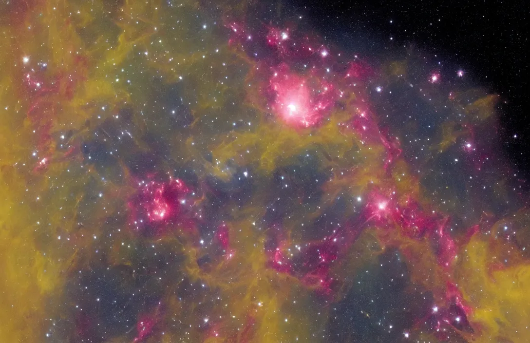 Image similar to space nebula in shape of hand, taken photographed by James Webb telescope